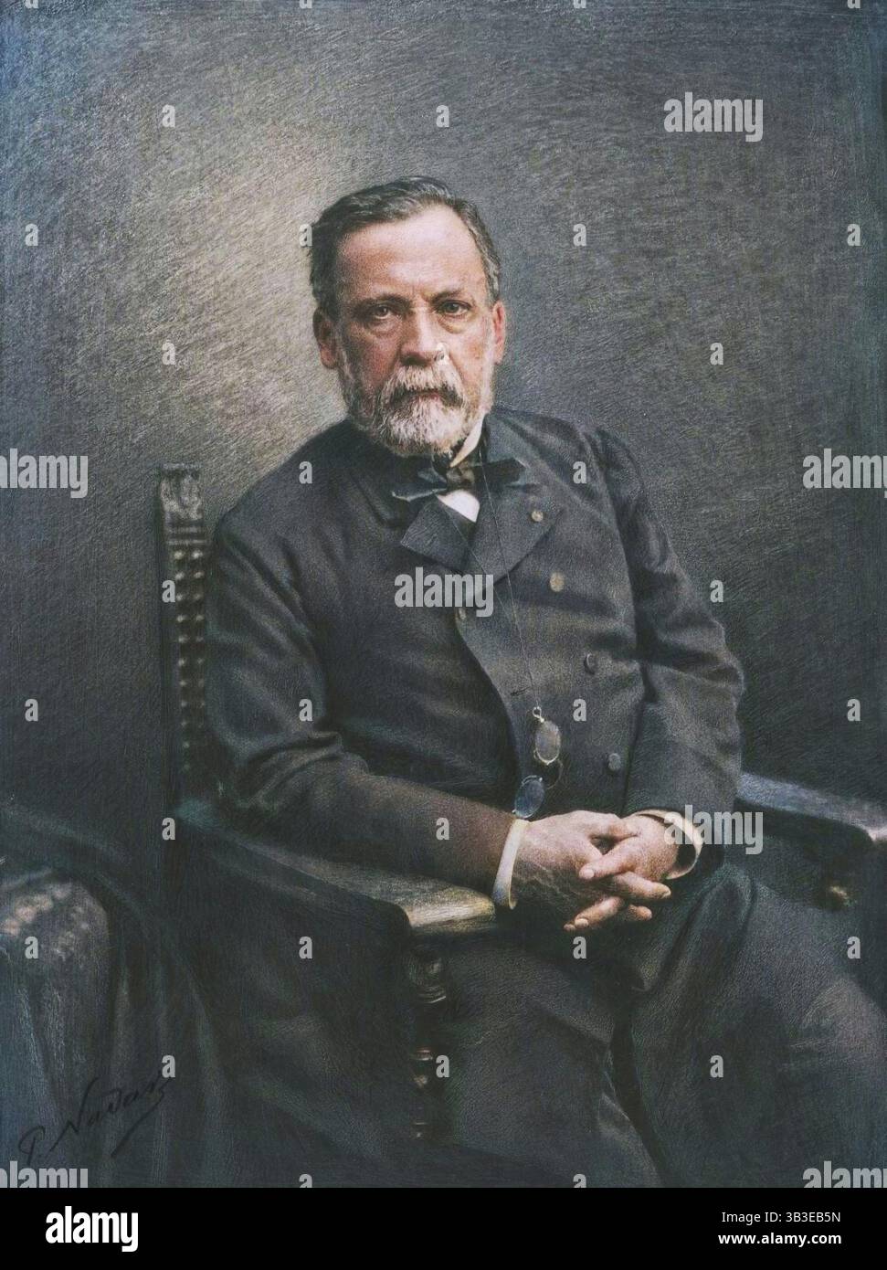 Louis Pasteur, negativo 1886; stampa 1886-1900. (Stampa a colori in bianco e nero). Foto Stock