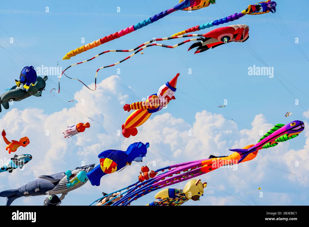 Prefestival 24-30 aprile 2025 del Festival Internazionale degli aquiloni di Margherita di Savoia (Italia, Puglia) del 27 aprile 2025 Foto Stock