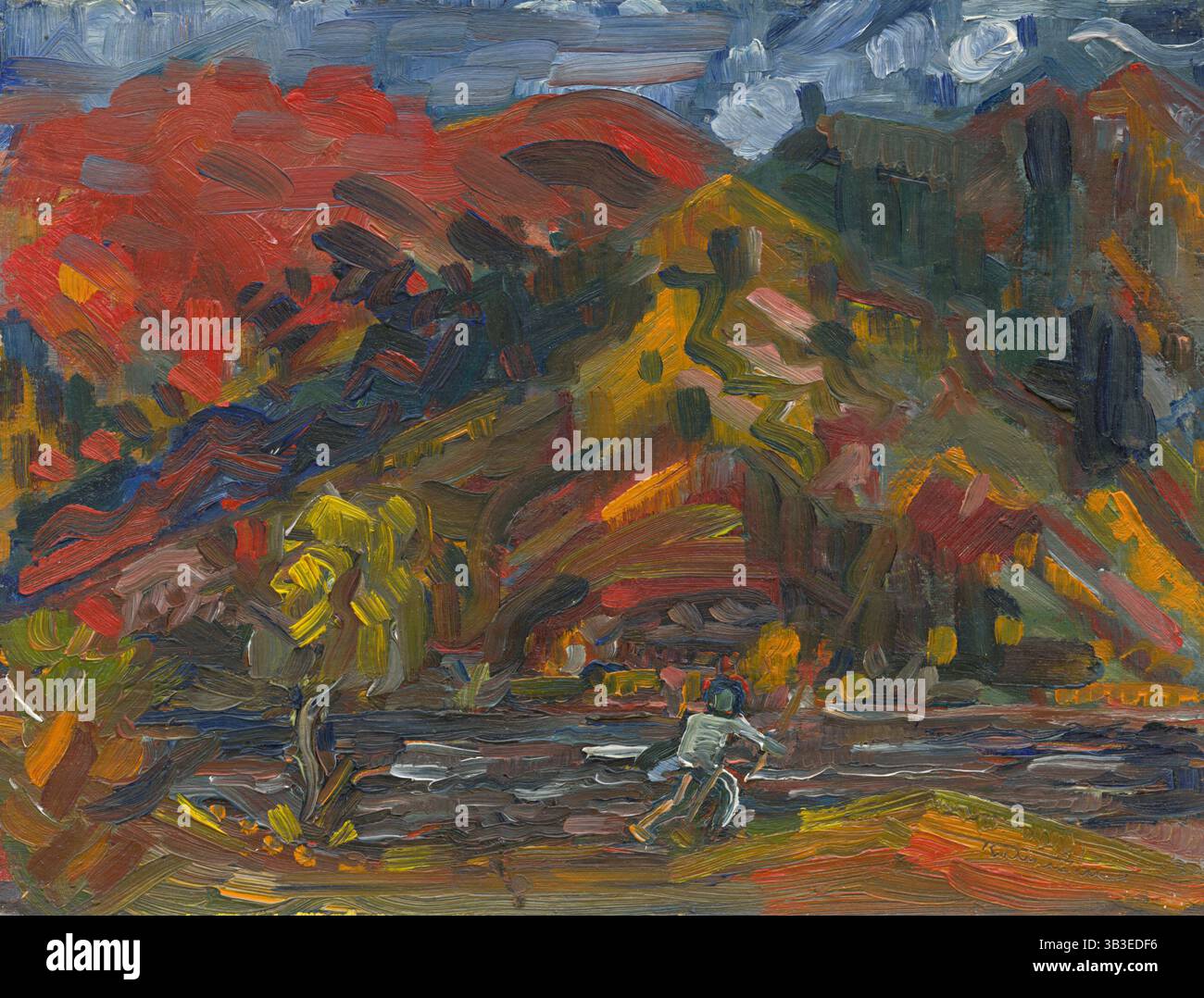 Uomo sulla riva del fiume, 1935-1940. Foto Stock