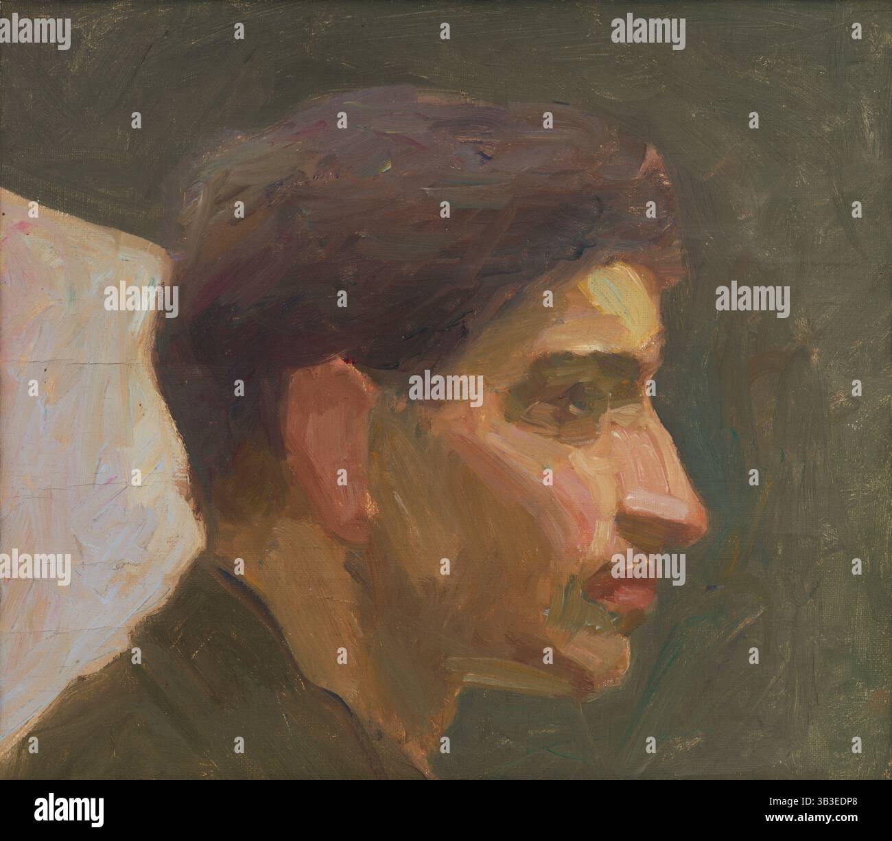 Studio capo di un giovane uomo, c1905. Foto Stock