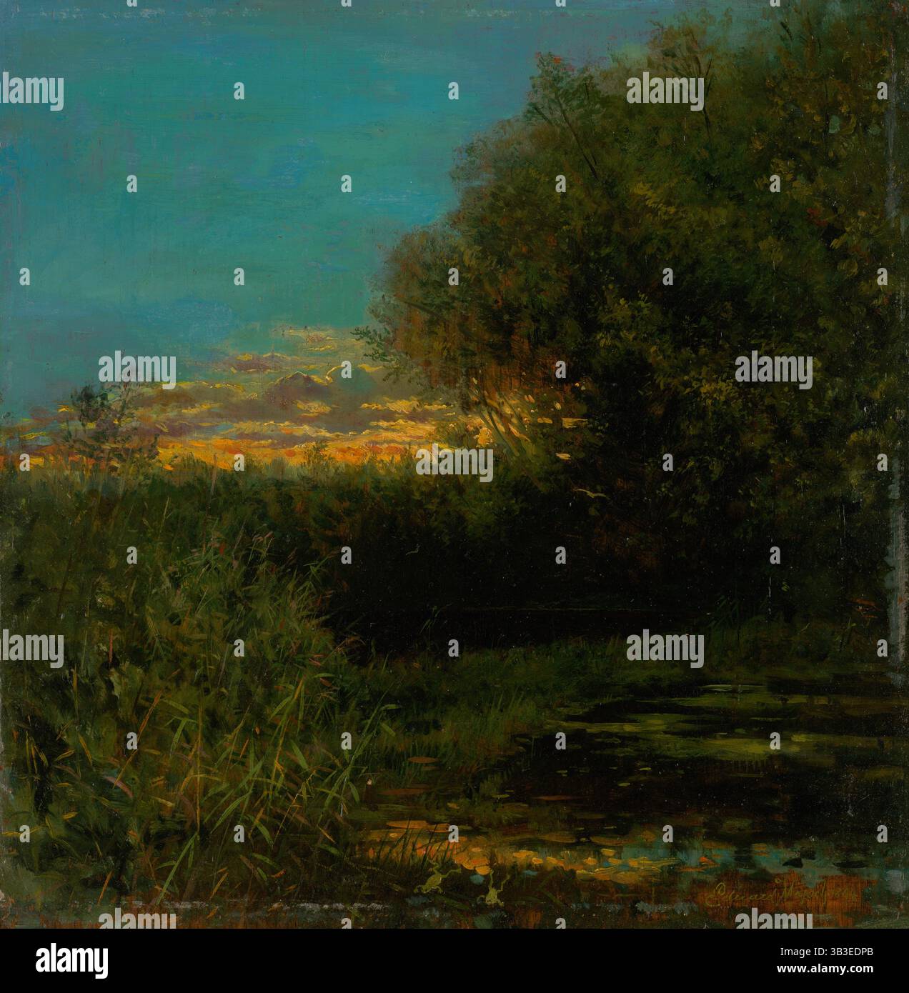 Tramonto e alberi all'ombra, 1894. Foto Stock