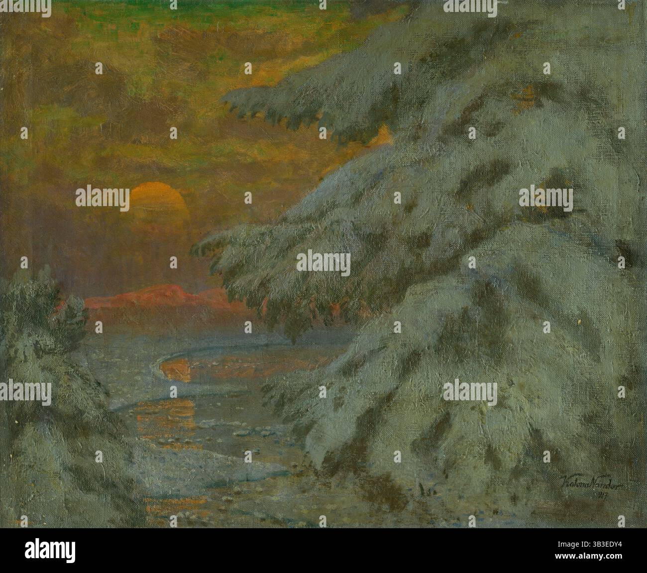 Tramonto in inverno, 1917. Foto Stock