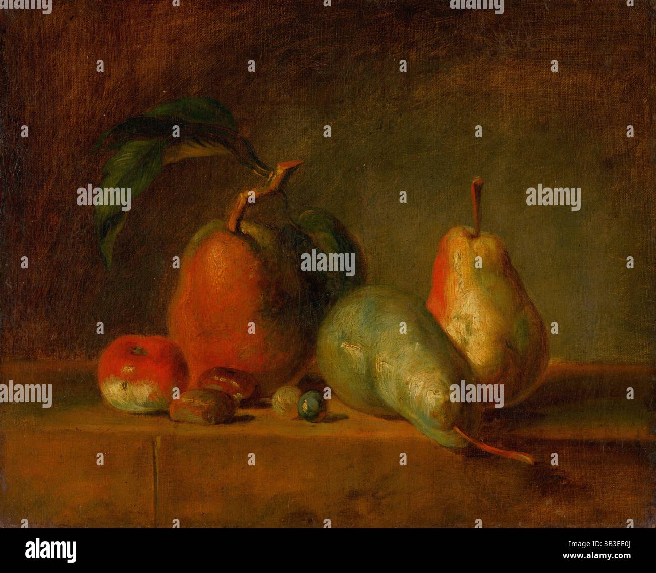 Natura morta con Pears, 1850-1860. Foto Stock