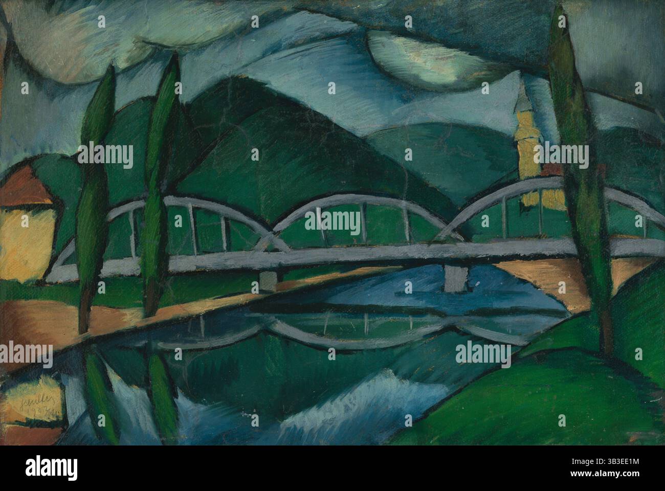 Paesaggio con ponte, 1922. Foto Stock