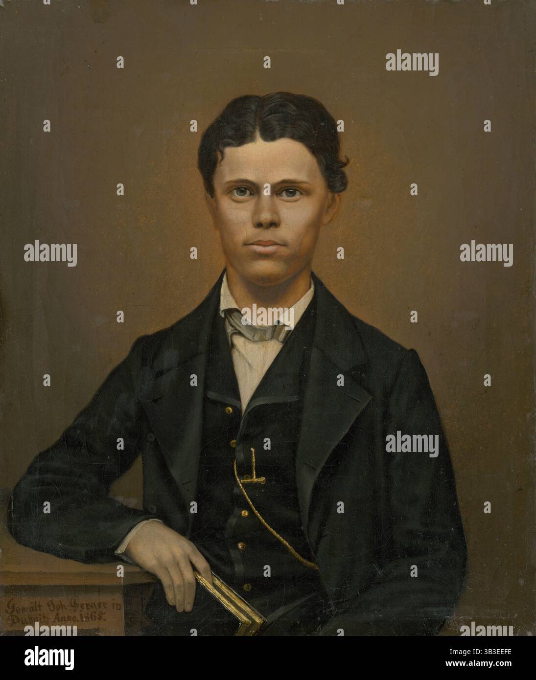 Study of a Portrait of a Young Man with a Book, 1865. Foto Stock