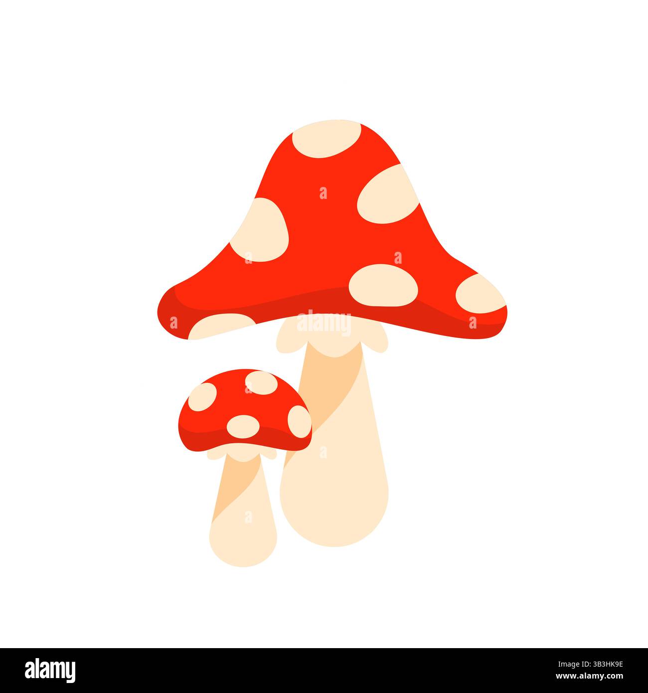 Due funghi velenosi che crescono nella foresta Illustrazione Vettoriale