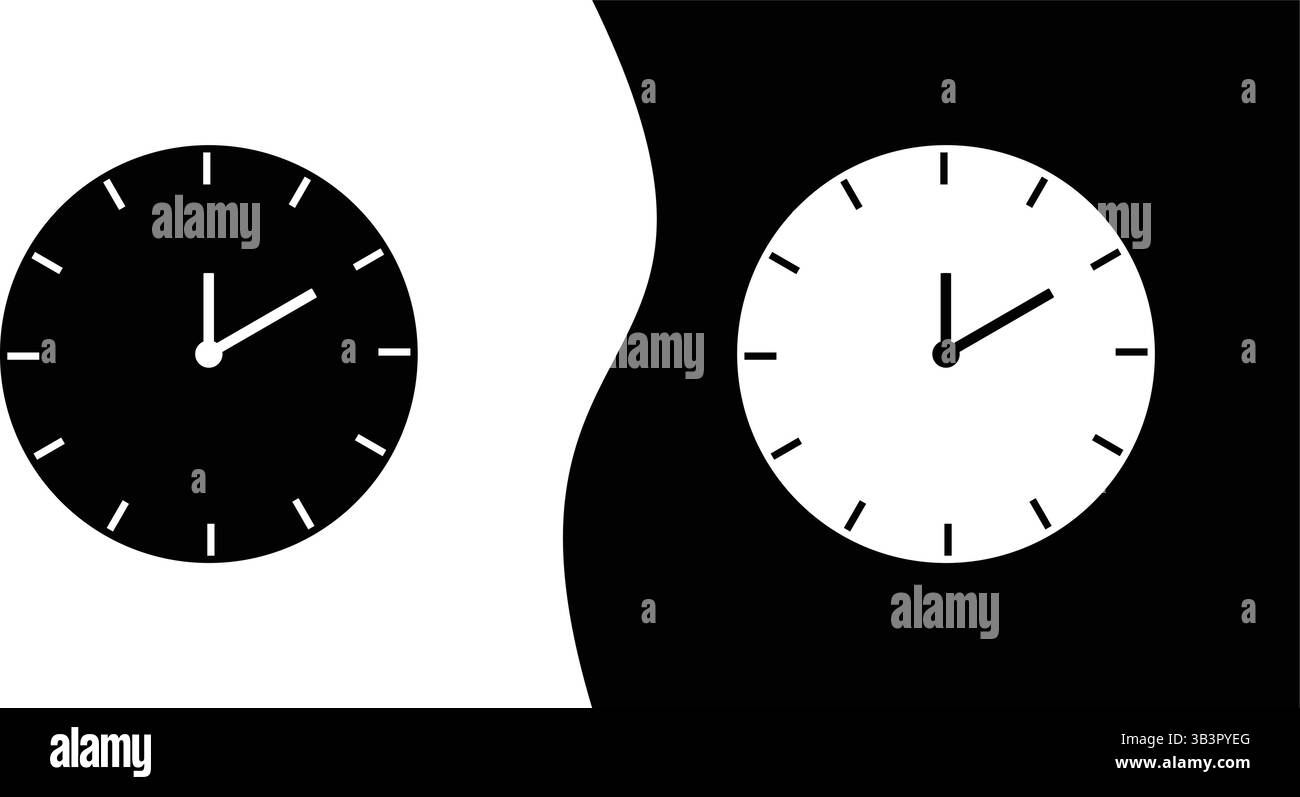 Vettore icona orologio isolato su sfondo bianco. Vettore icona ora. Icona del vettore dell'orologio Illustrazione Vettoriale