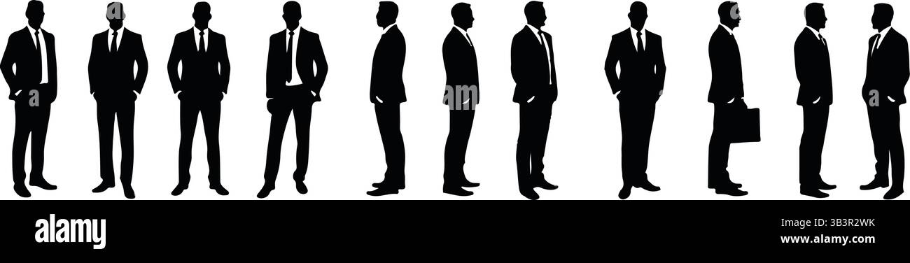 Set silhouette uomo d'affari - confezione Vector figure professionali maschili Illustrazione Vettoriale