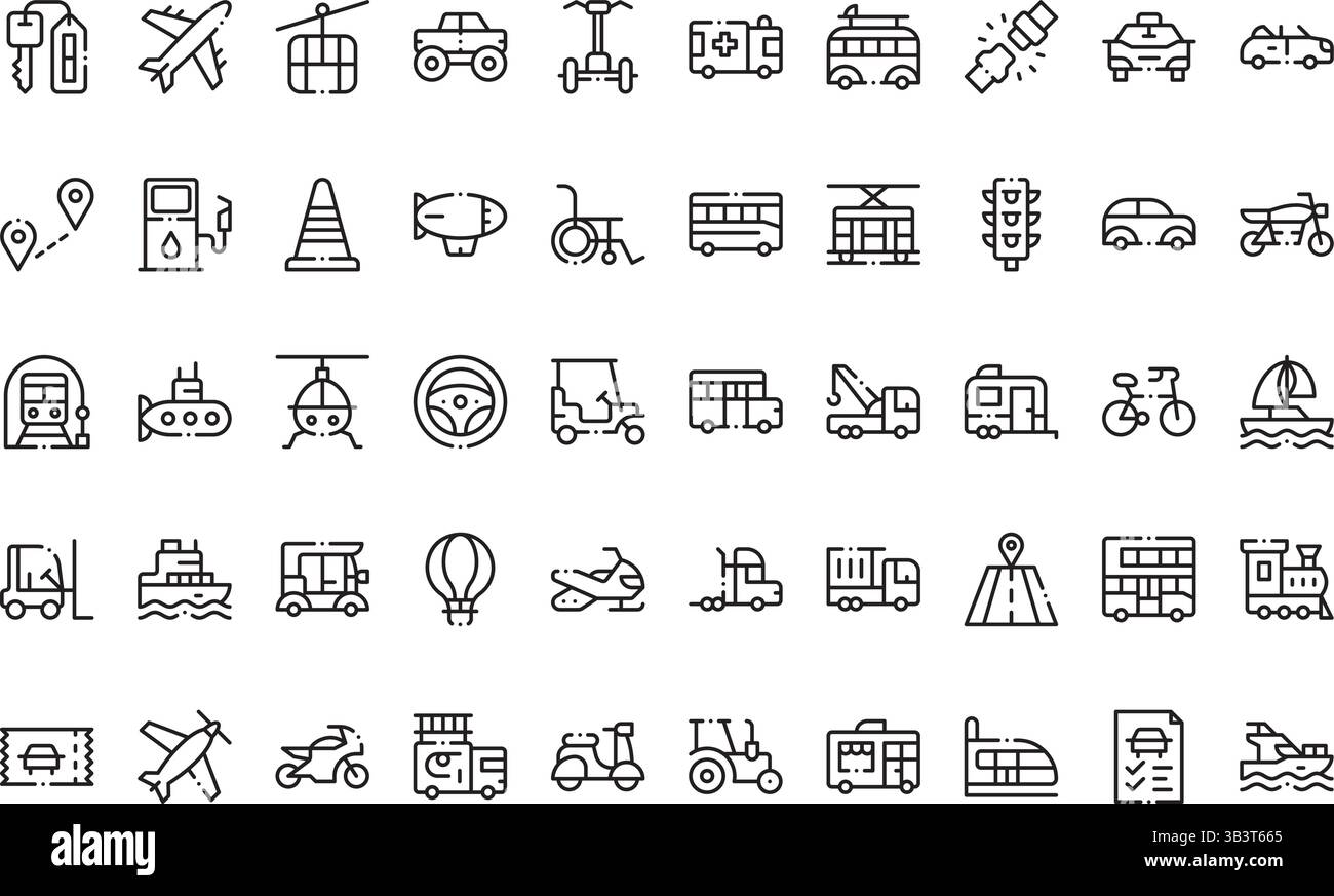 Icone di trasporto semplice icona vettoriale. Immagine modello di disegno simbolo per elemento UI mobile Web. Illustrazione Vettoriale