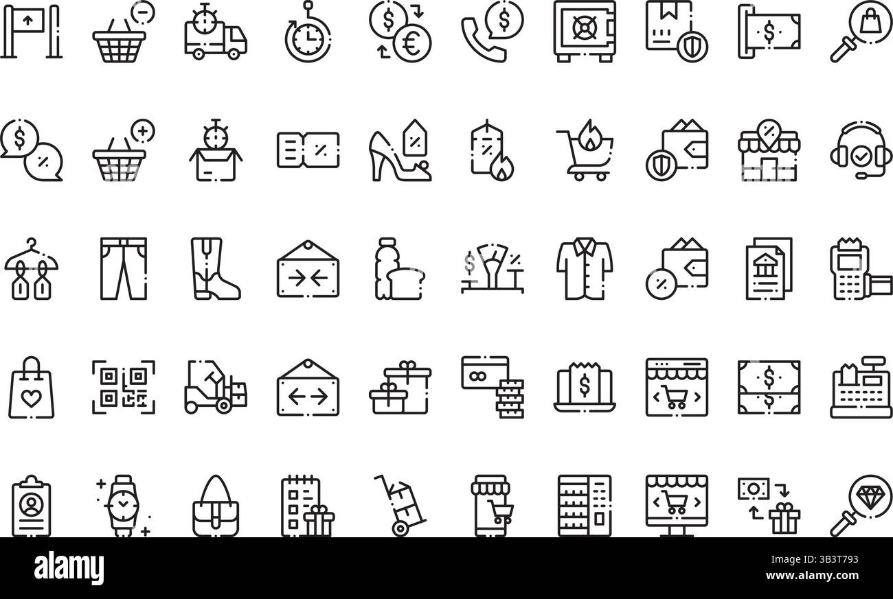 Icone retail semplice icona vettoriale. Immagine modello di disegno simbolo per elemento UI mobile Web. Illustrazione Vettoriale