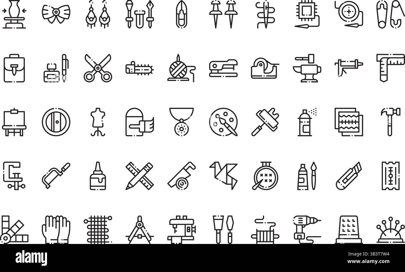 Icone fai da te semplici icone vettoriali. Immagine modello di disegno simbolo per elemento UI mobile Web. Illustrazione Vettoriale