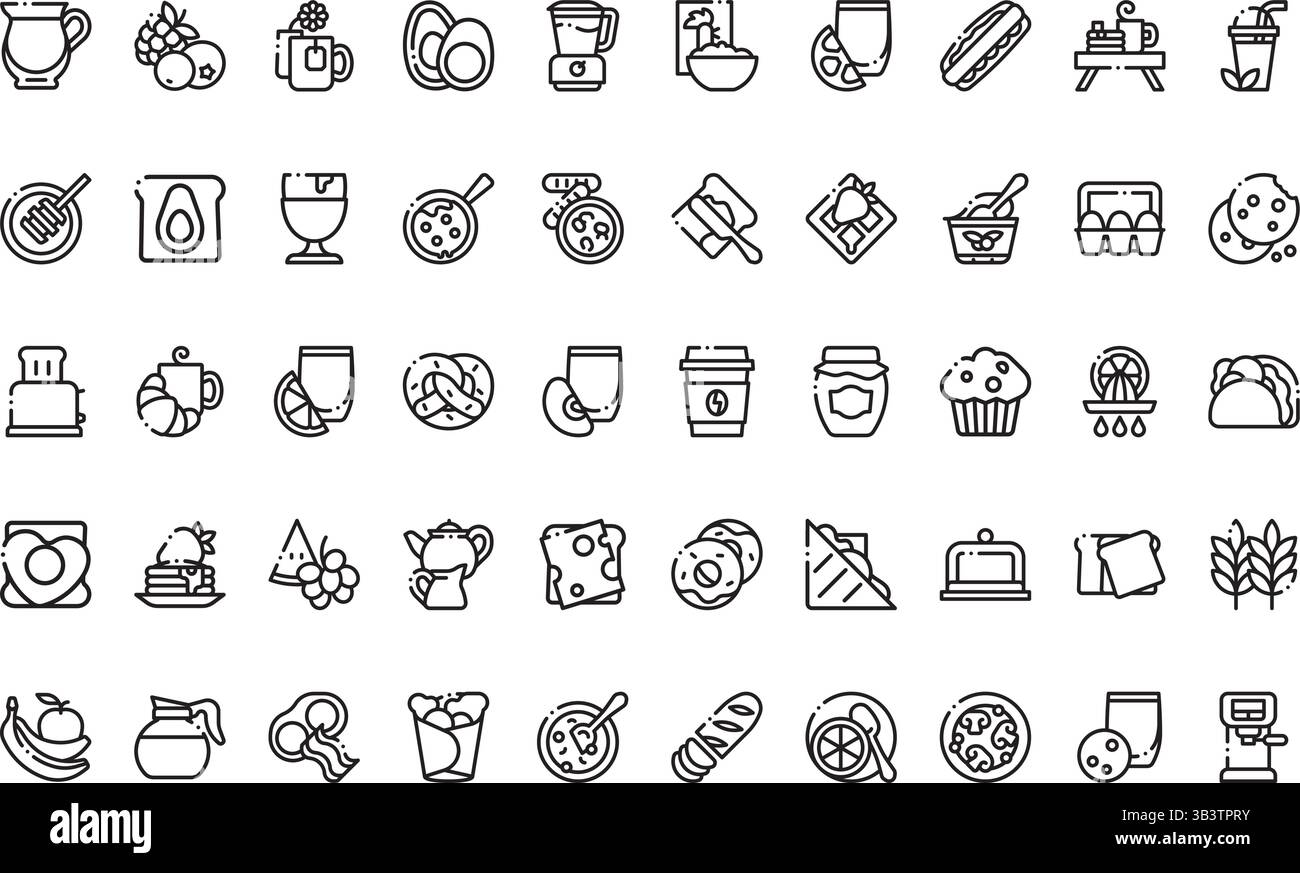 Icone della colazione semplice icona vettoriale. Immagine modello di disegno simbolo per elemento UI mobile Web. Illustrazione Vettoriale