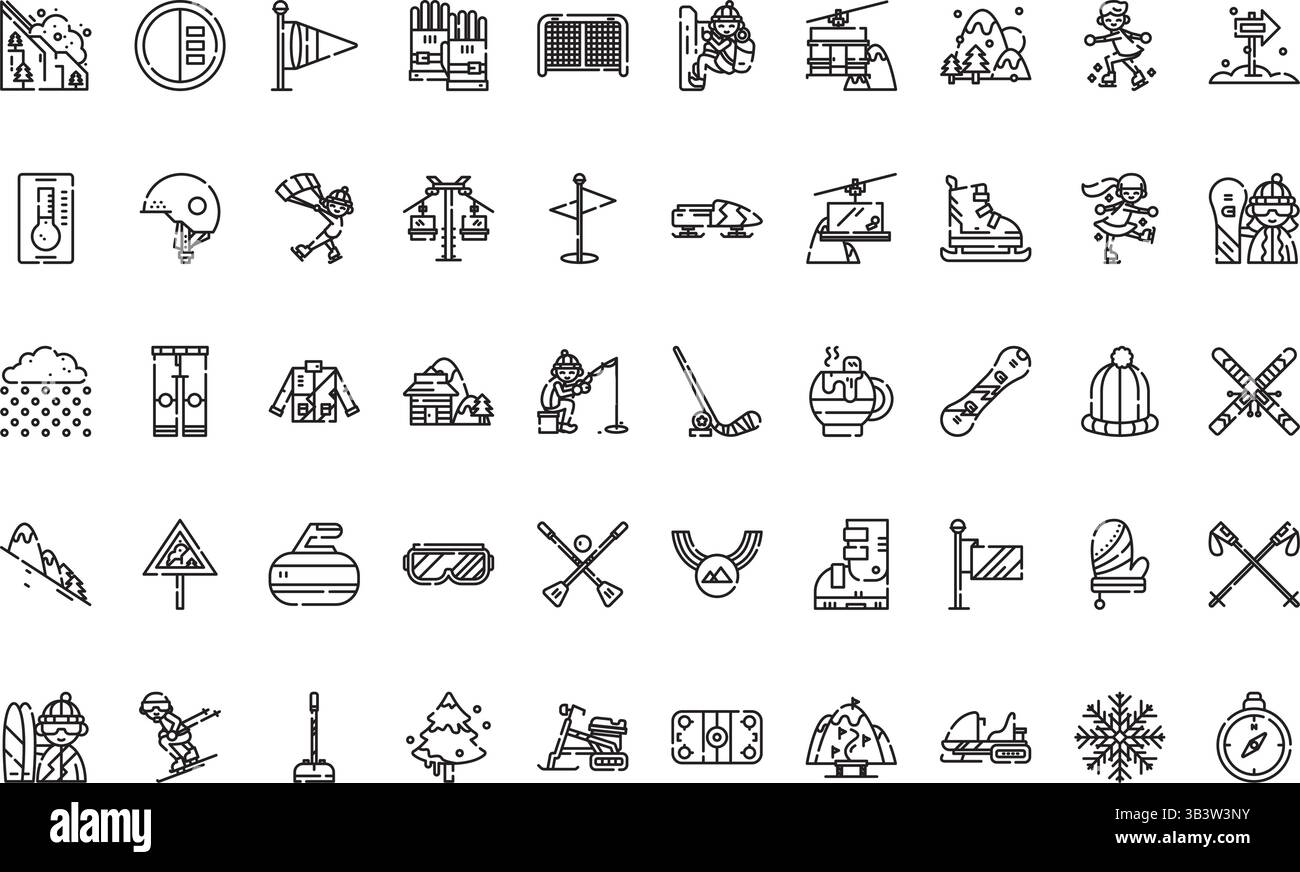Icone degli sport invernali icona vettoriale semplice. Immagine modello di disegno simbolo per elemento UI mobile Web. Illustrazione Vettoriale
