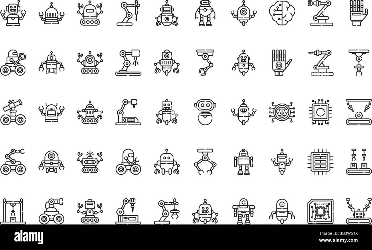 Icone robotica icona vettore semplice. Immagine modello di disegno simbolo per elemento UI mobile Web. Illustrazione Vettoriale