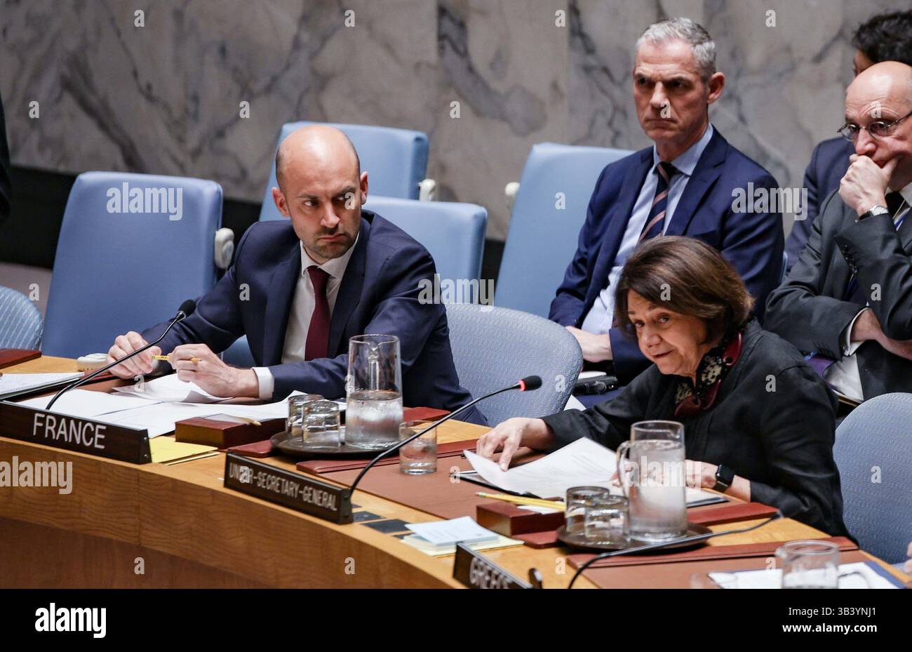 New York, New York, Stati Uniti. 29 aprile 2025. ROSARIO DICARLO, Sottosegretario generale per gli affari politici e di costruzione della pace, parla mentre i membri delle Nazioni Unite si riuniscono al Consiglio di sicurezza per affrontare il conflitto in Ucraina, con discussioni di cessate il fuoco in prima linea nei colloqui diplomatici in corso (Credit Image: © Bianca Otero/ZUMA Press Wire) SOLO USO EDITORIALE! Non per USO commerciale! Foto Stock