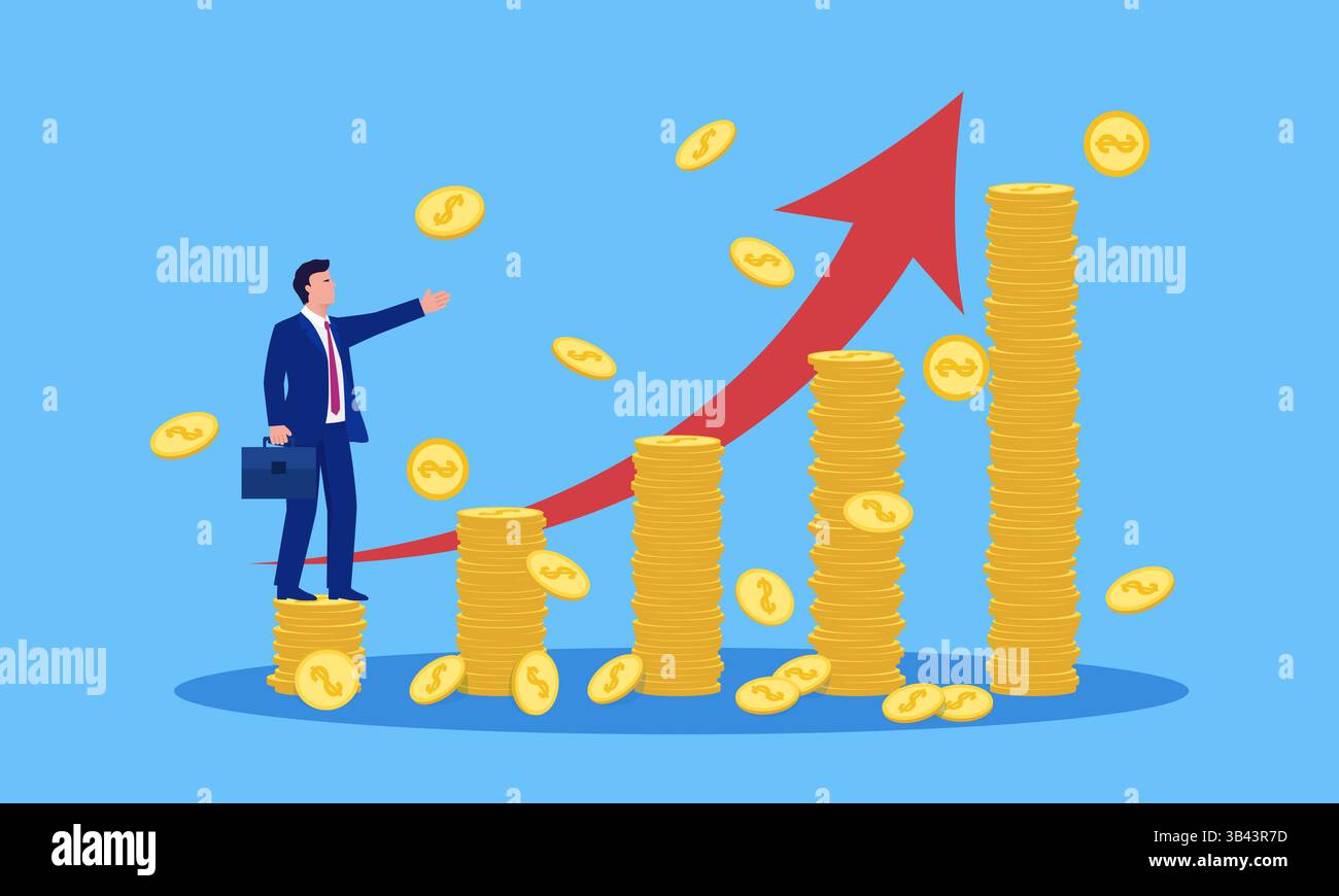 Illustrazione concettuale di talenti professionali di gestione degli investimenti Illustrazione Vettoriale