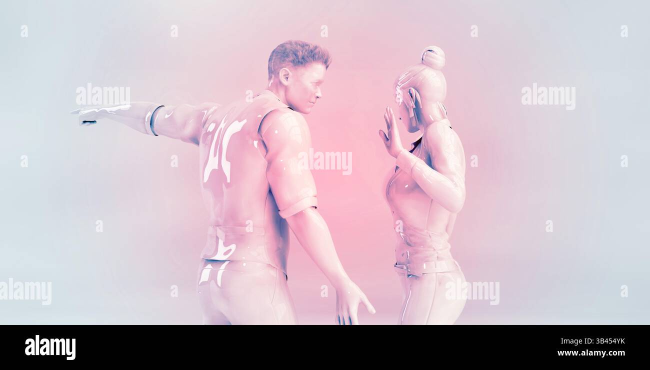 Problemi di relazione con gli amanti di una disputa emozionale Foto Stock