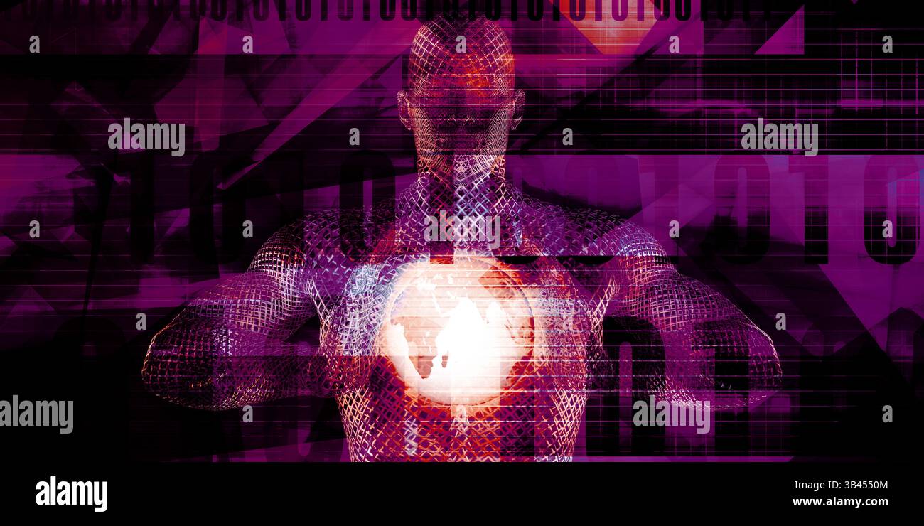 Data Mining con 3d in tutto il mondo dataset globale Foto Stock