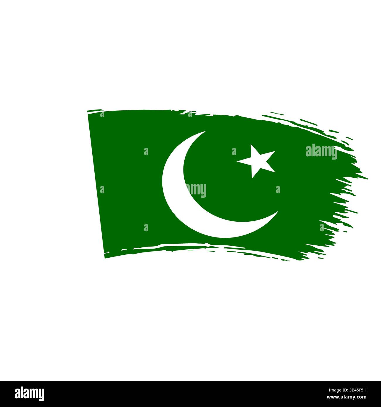 Pennello bandiera pakistana, indipendenza, unità, simbolismo della Repubblica islamica Illustrazione Vettoriale