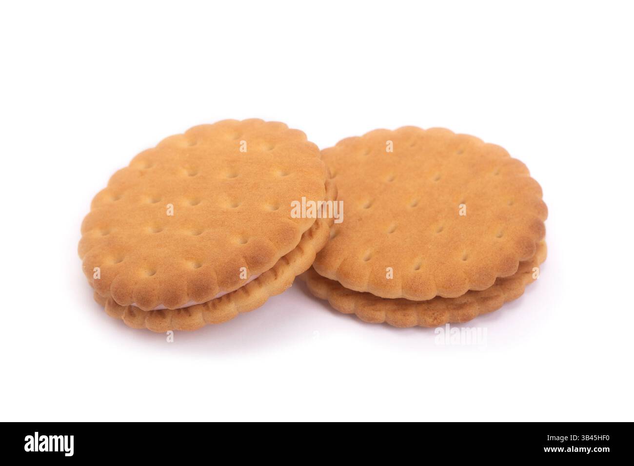 Biscotti a doppio strato con riempimento isolato dallo sfondo Foto Stock