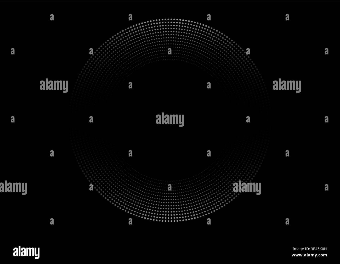 Cornice e sfondo con motivo a punti rotondi vettoriali con effetto gradazione e spazio testo. Illustrazione Vettoriale