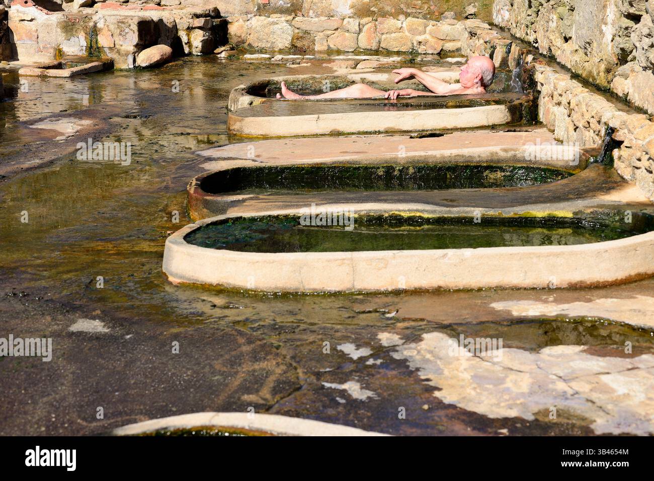 Zona termale di o Baño, banda, Ourense, Galizia, Spagna Foto Stock