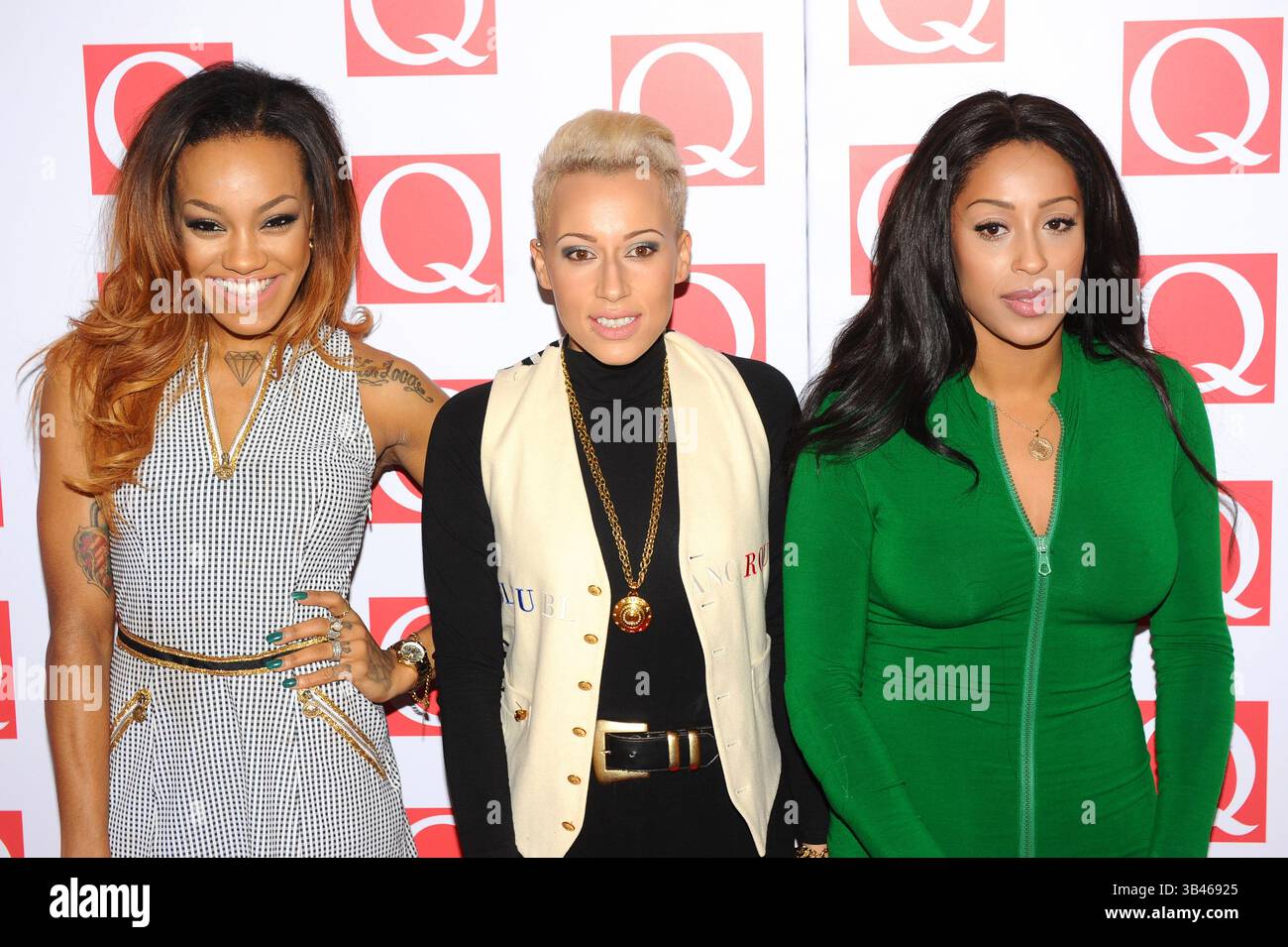 Alexandra Buggs, Karis Anderson e Courtney Rumbold di Stooshe ai Q Awards tenuti al Grovsner Hotel di Londra - 21 ottobre 2013 Foto Stock