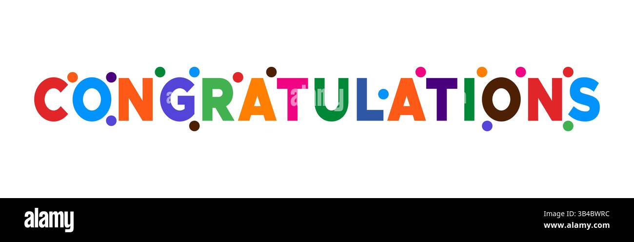 Abstract Congratulazioni Colorful Typography Letters Vector Illustrazione Vettoriale