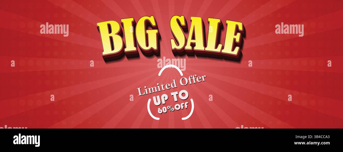Vettore di banner per grandi vendite per la progettazione aziendale, può essere utilizzato in volantini di vendita online, pubblicità, annunci di sconto, volantini facilmente modificabili, Illustrazione Vettoriale