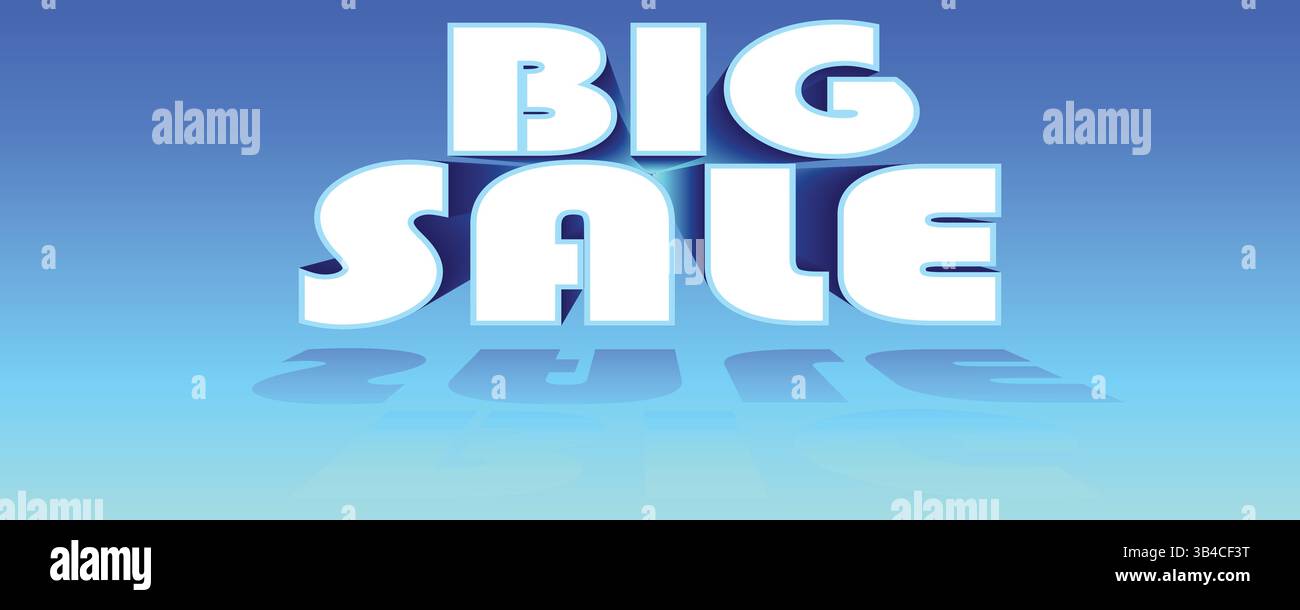 Icona del carattere 3D di grande vendita, facilmente modificabile, può essere utilizzata in volantini di marketing per la vendita online, promozioni di prodotti, pubblicità, annunci di sconti, Illustrazione Vettoriale