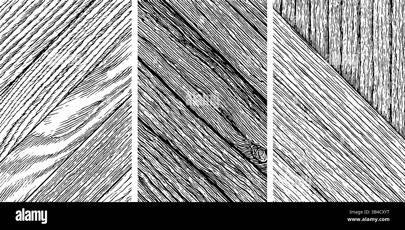 Set di texture in pelle incisa per progetti di design e stampa. Illustrazione Vettoriale