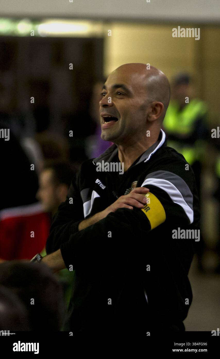 10 ottobre 2015 - Na - Porto, 10/10/2015 - il Boavista Futebol Clube ha ricevuto questo pomeriggio lo Sport Lisboa e Benfica nel Padiglione Infante de Sagres di Porto in partita contando per la 9a prova del Campionato Nazionale - Futsal 1° Divisione 2015/2016. Rui Pereira, allenatore Boavista. (Immagine di credito: © Global Imagens/Global Imagens via ZUMA Press/ZUMAPRESS.com) Foto Stock