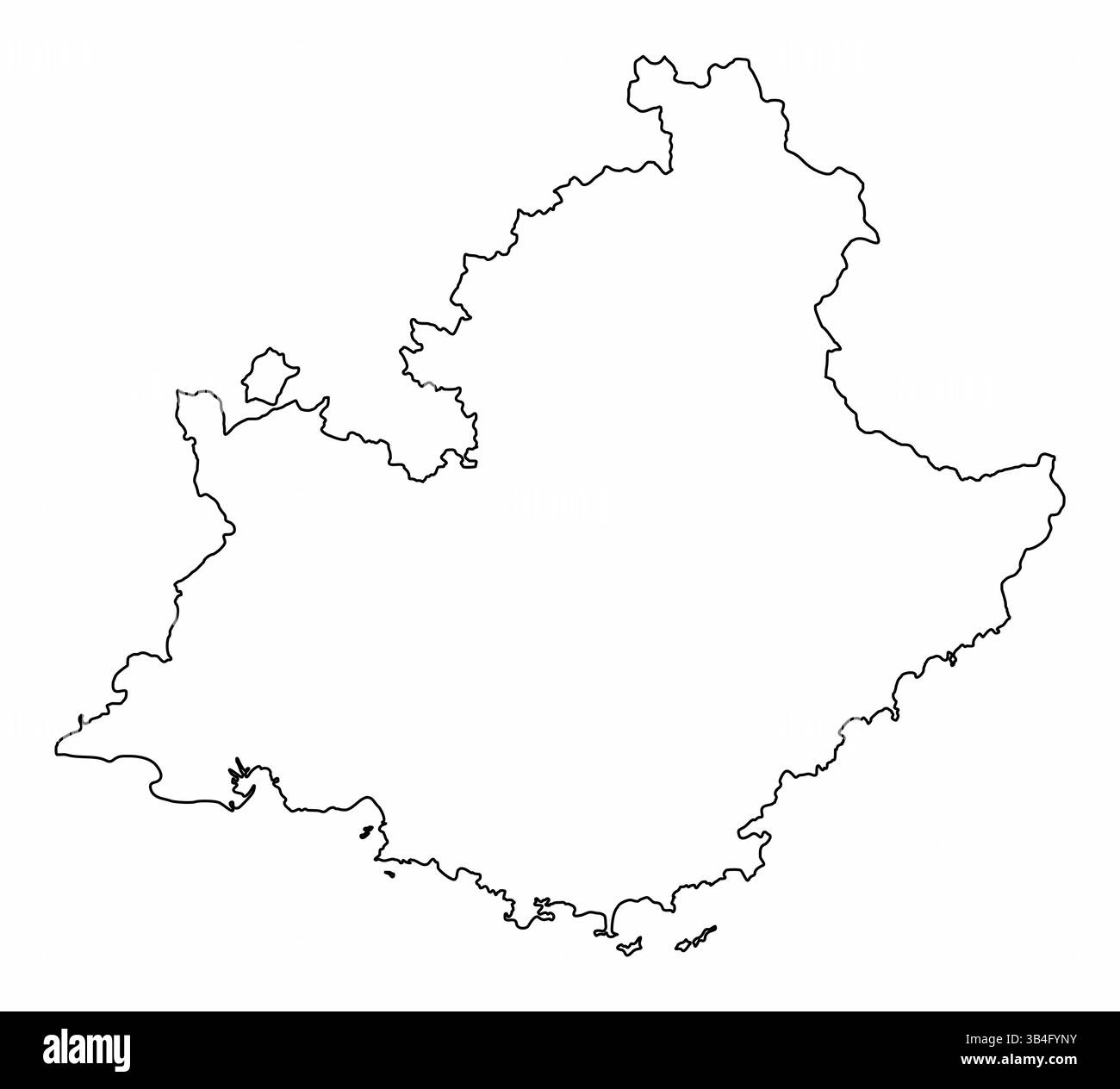 Provenza-Alpi-Costa Azzurra mappa di contorno isolata su sfondo bianco, Francia Illustrazione Vettoriale