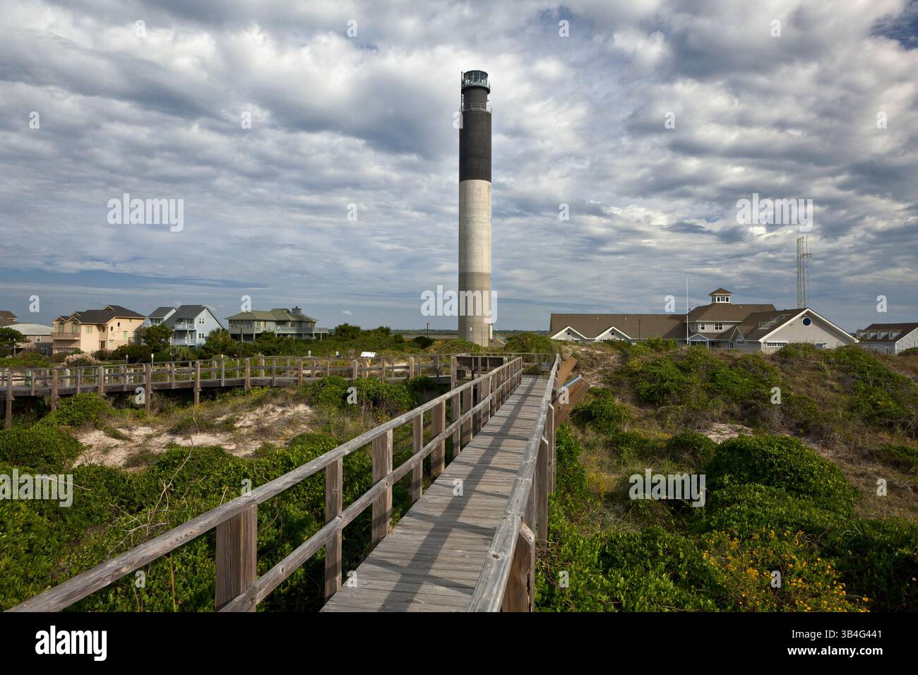 NC00557-00...NORTH CAROLINA - faro di Oak Island a Caswell Beach vicino alla foce del fiume Cape Fear. Foto Stock