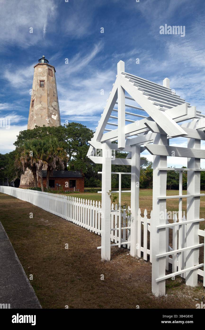 NC00564-00...NORTH CAROLINA - Vecchio faro Baldy sull'isola di Bald Head alla foce del fiume Cape Fear. Foto Stock