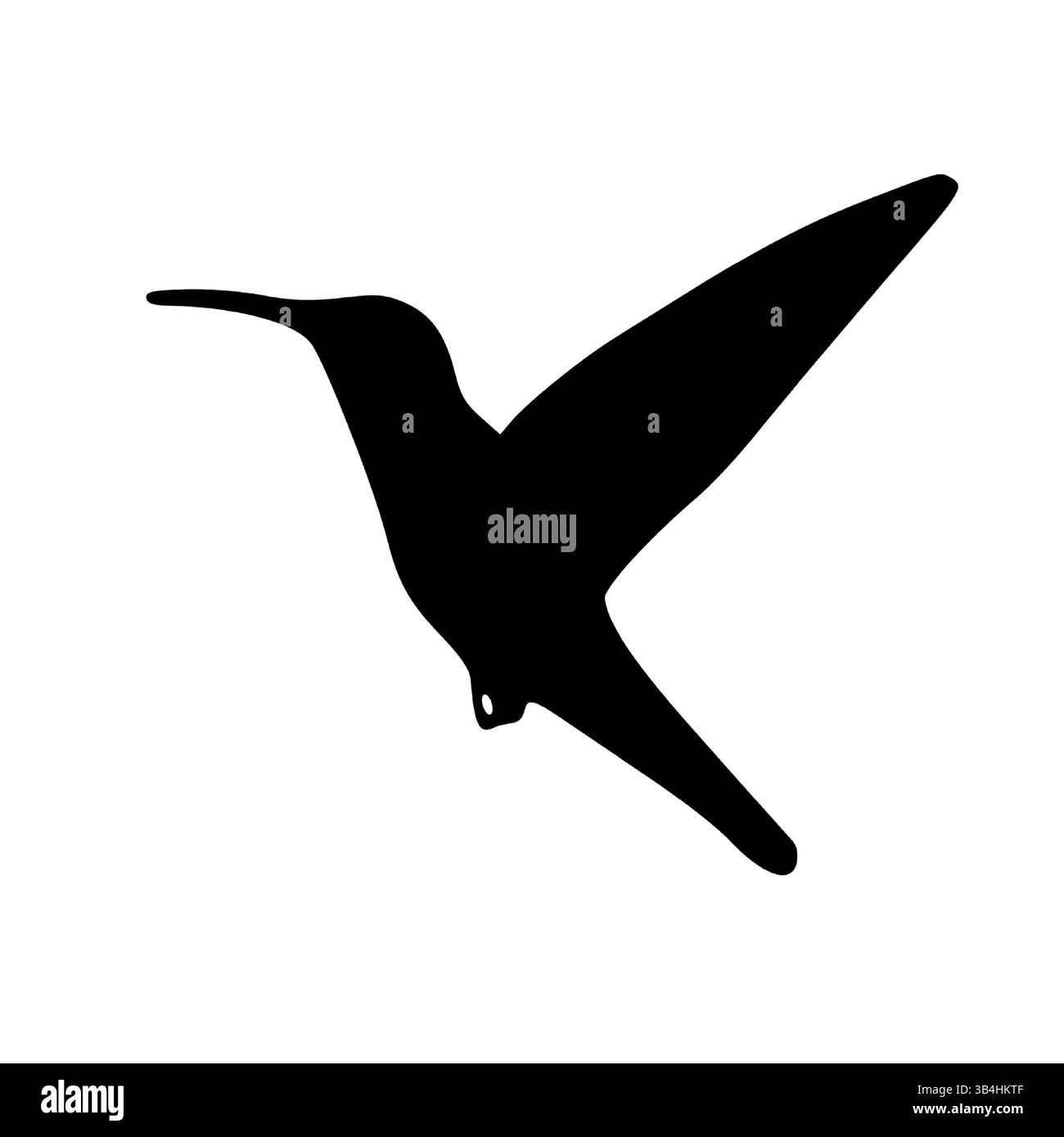 Silhouette Hummingbird dal design minimalista e design Vector Clipart Illustrazione Vettoriale