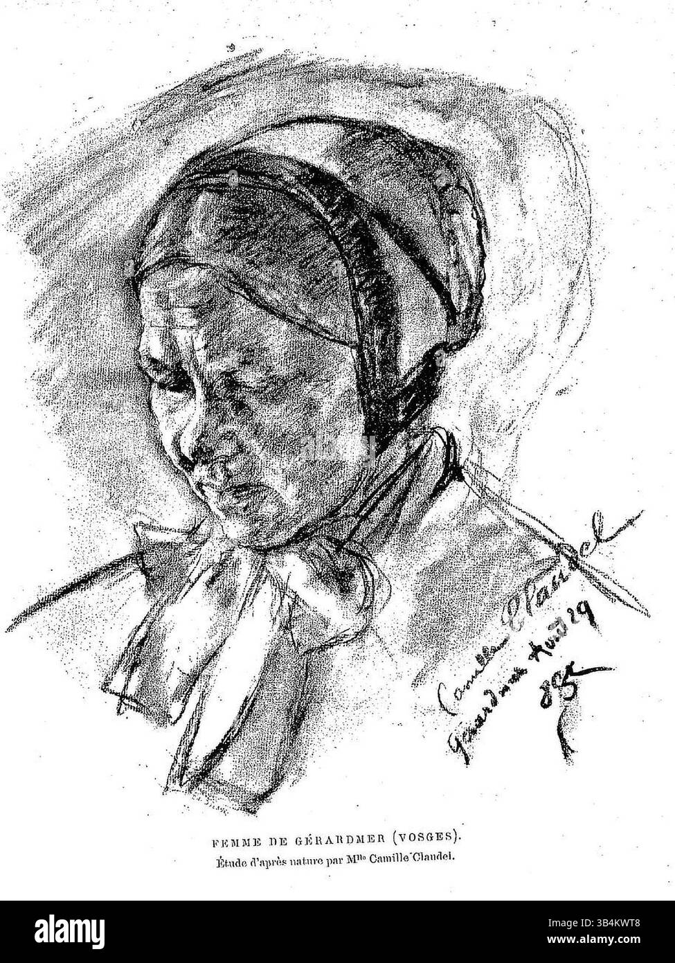 Camille Claudel (Parigi, 8 dicembre 1864 – Parigi, 19 ottobre 1943) è stata una scultrice francese. È stata una collaboratrice di lungo periodo con Auguste Rodin, oltre ad essere stata sia la sua ispirazione che il suo amante. Dopo il 1905, Claudel sembrava essere malato di mente. Distrusse molte delle sue statue, scomparse per lunghi periodi di tempo, mostrò segni di paranoia e gli fu diagnosticata la schizofrenia.rimase negli ospedali psichiatrici per i successivi 30 anni fino alla sua morte nel 1943. Foto Stock