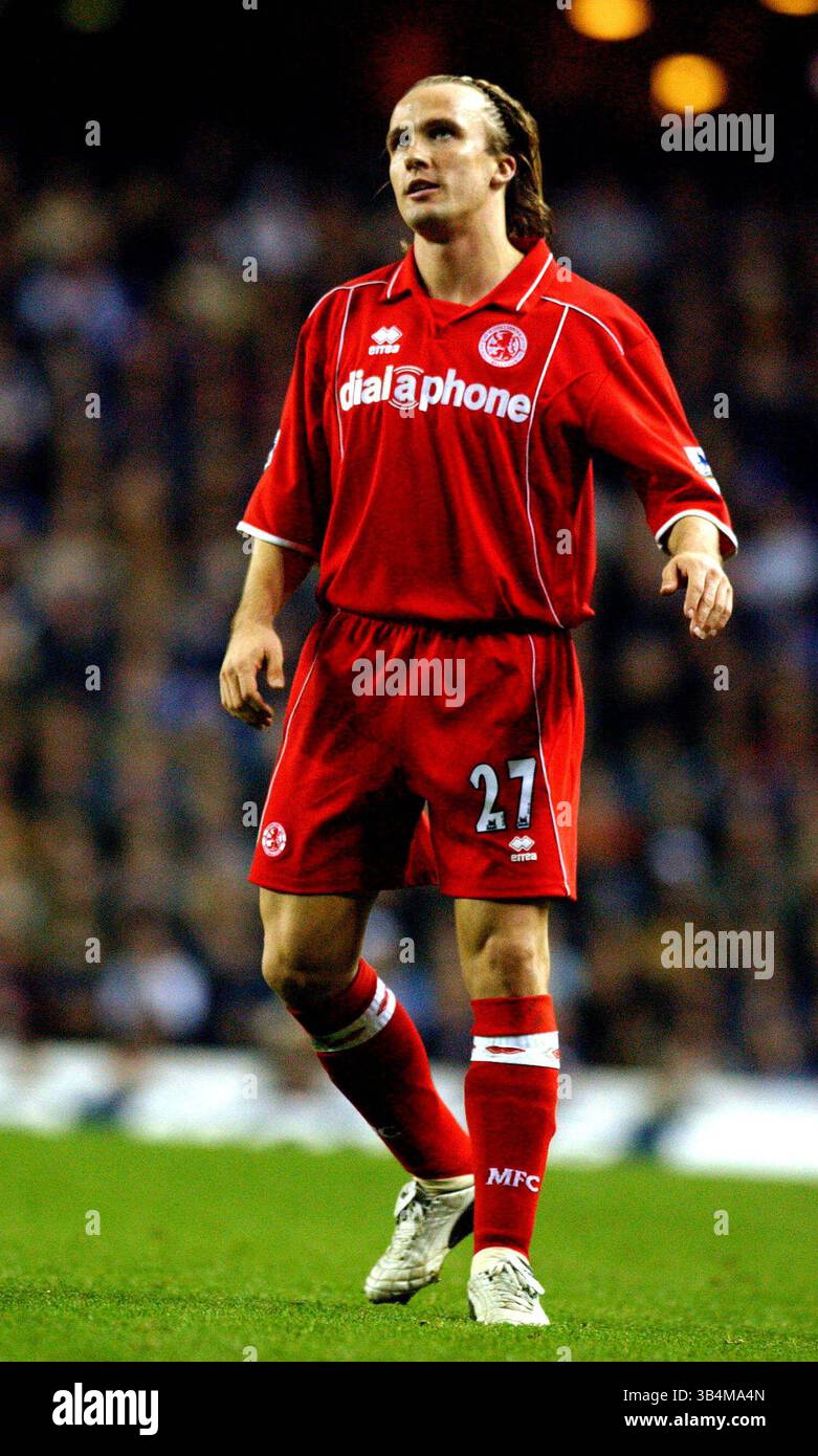 26 ottobre 2003 - Londra, Gran Bretagna - 053067.Boudewijn Zenden.Tottenham Hotspur V Middlesborough (Punteggio 0-0).at Stamford Bridge, Londra....A13819(Credit Image: © Globe Photos/ZUMAPRESS.com) Foto Stock
