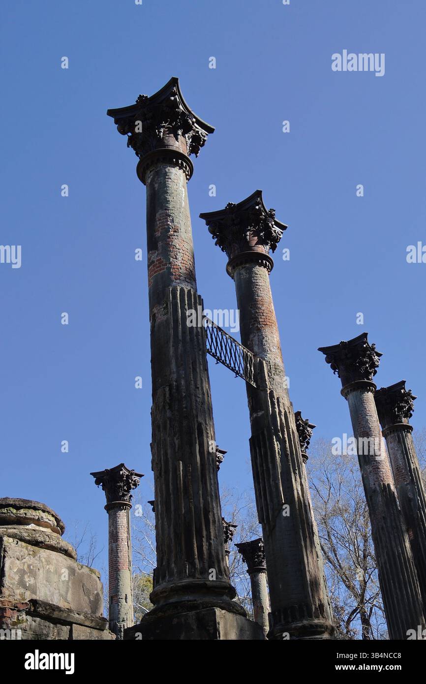 Le rovine di Windsor Mansion sono colonne corinzie Foto Stock