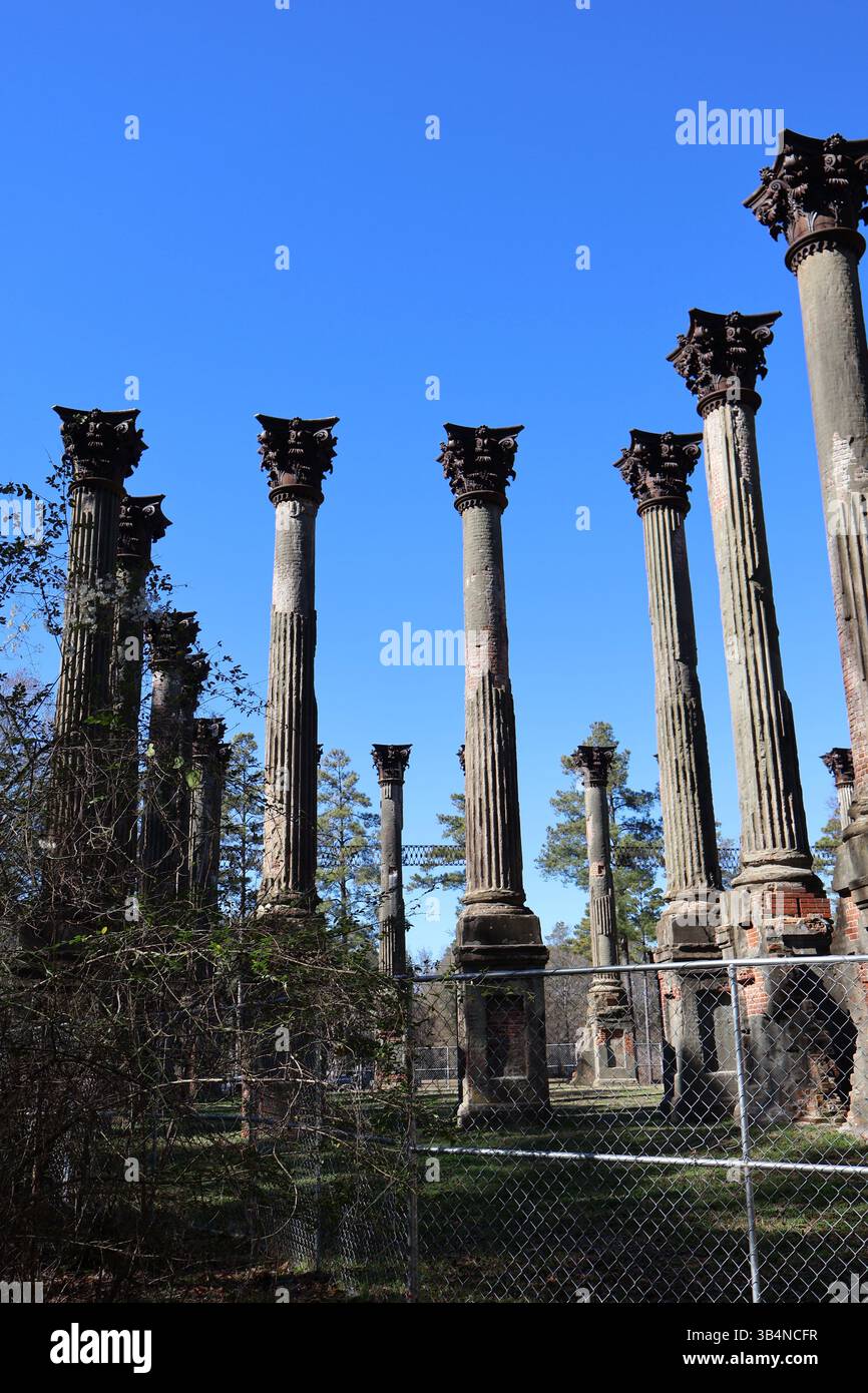 Le rovine di Windsor Mansion sono colonne corinzie Foto Stock
