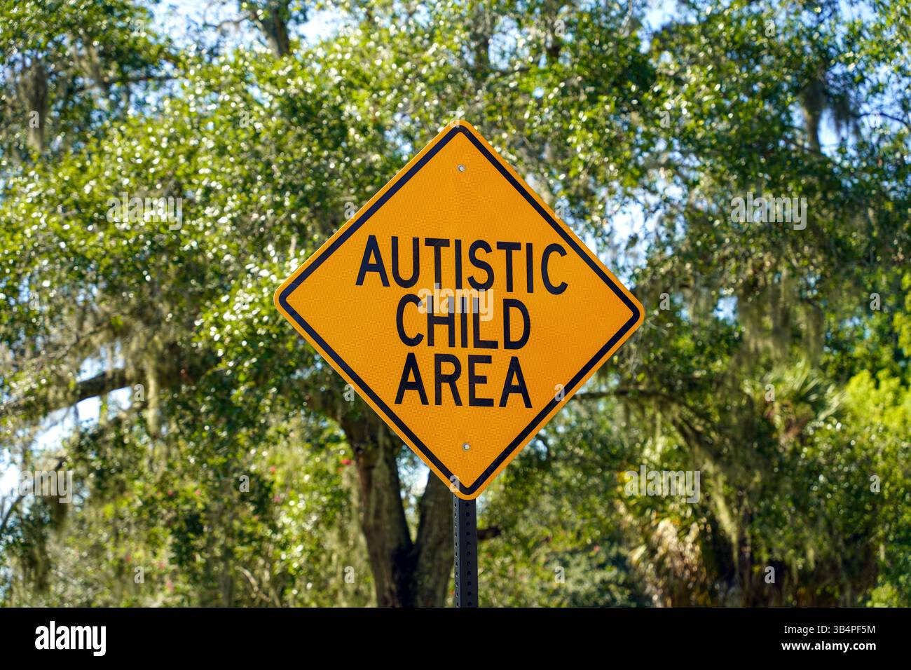 Cartello stradale autistico per bambini Foto Stock