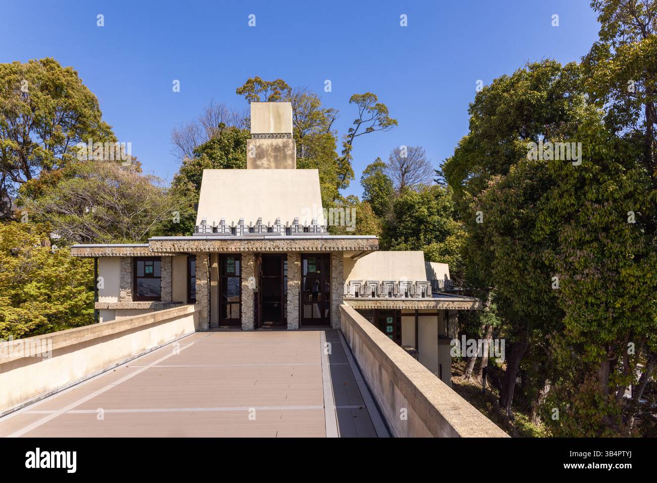 Yodokō Guest House, Ashiya, Kobe, Giappone progettato da Frank Lloyd Wright Foto Stock