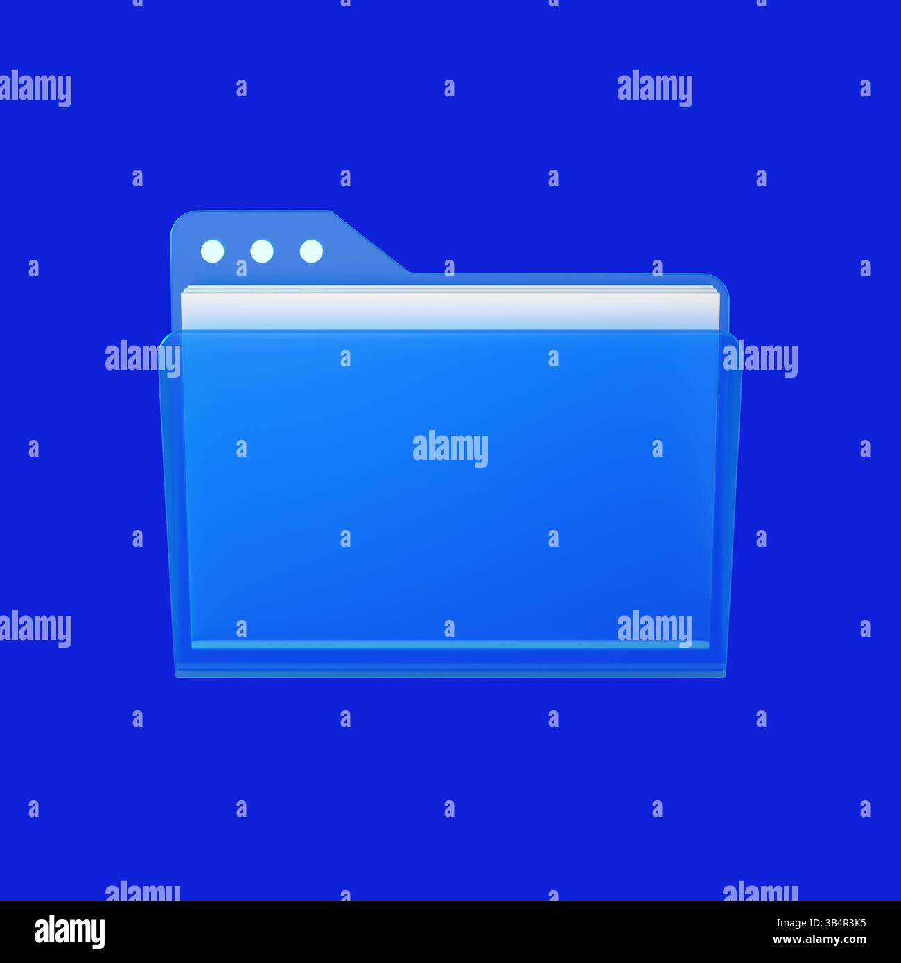 Icona 3D di una cartella di file che rappresenta la tecnologia di archiviazione dei dati. Foto Stock