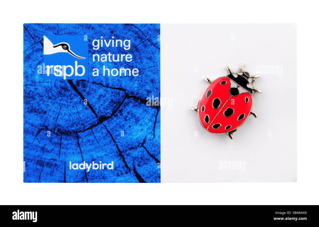 Spilla della Royal Society for the Protection of Birds smaltata Foto Stock