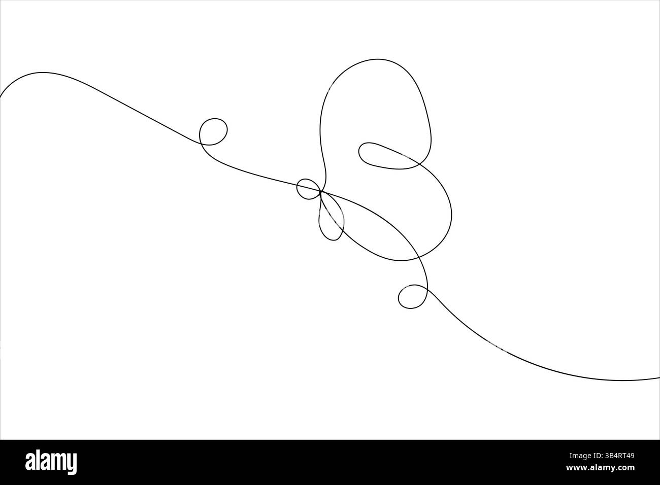 Disegno minimalista della linea di farfalla – Design di illustrazione vettoriale con contorno vettoriale semplice Illustrazione Vettoriale