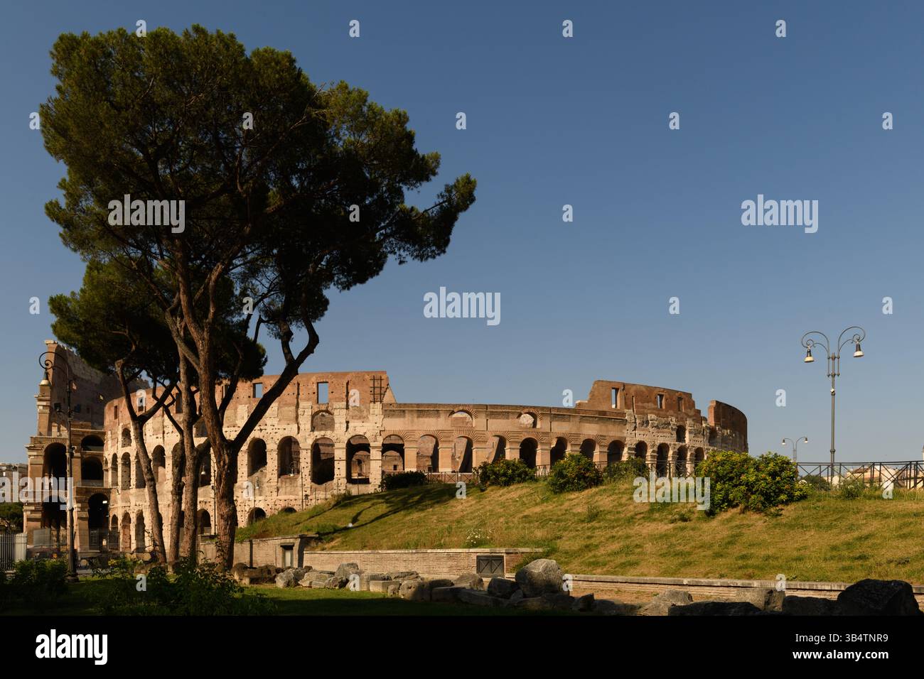 Il Colosseo Romano antica rovina anfiteatro nel centro di Roma, Italia. Foto Stock