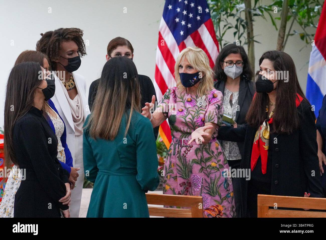 21 maggio 2022: 21/05/2022 la llegda de la priemra Dama de los USA a Costa Rica> Embajada americana (immagine di credito: © Eladio Ramirez/la Nacion via ZUMA Press) Foto Stock