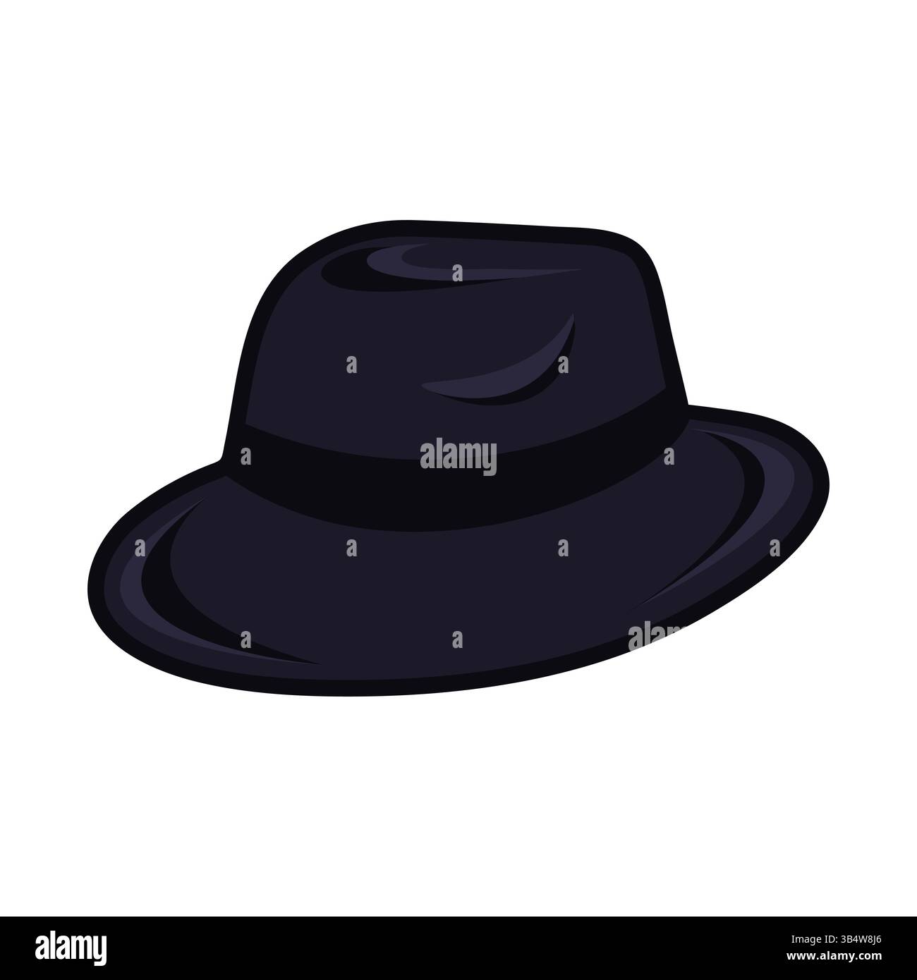 Cappello vintage blu scuro retrò isolato su sfondo bianco. Cappello da gentiluomo. Illustrazione vettoriale Illustrazione Vettoriale