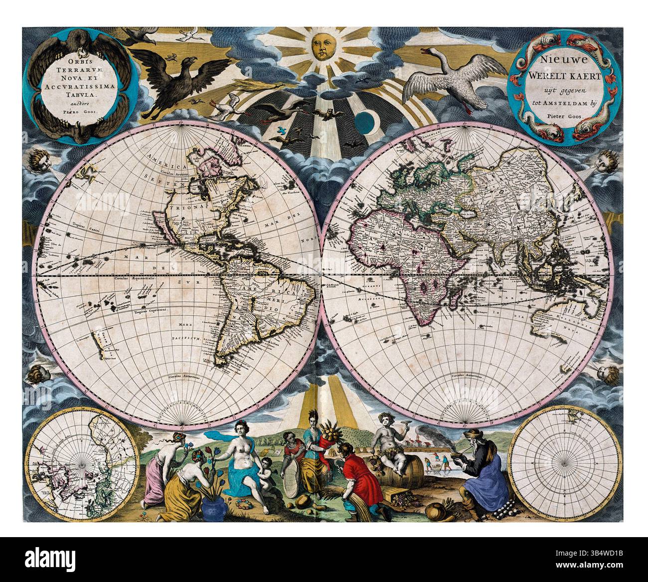 Orbis Terrarum Nova et Accuratissima Tabula, carta d'annata 1863, Francia, Spagna, Portogallo, Corsica, Svizzera, antica mappa europea Foto Stock