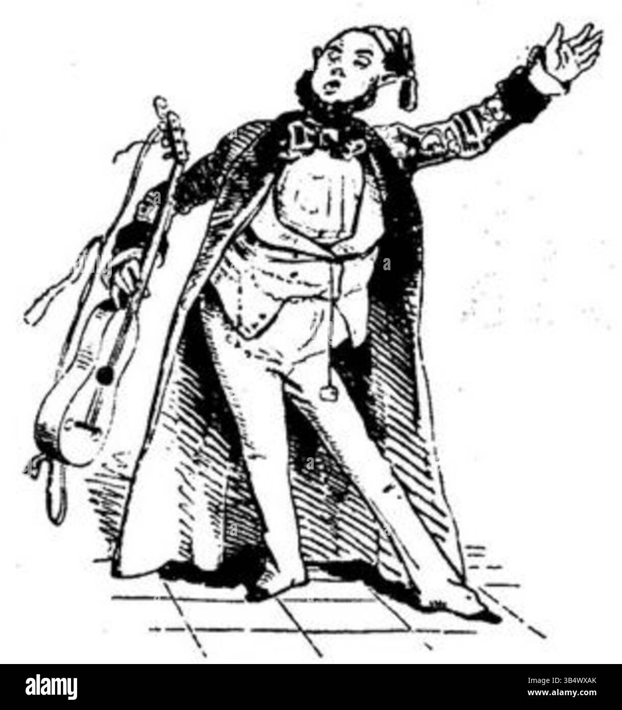 Questa illustrazione della rivista satirica tedesca Fliegende Blätter (1846) è presente nel volume 2, numero 26, a pagina 10. Rappresenta l'umorismo e il commento politico tipico dell'arte satirica del periodo, catturando questioni contemporanee attraverso immagini esagerate e spiritose. Foto Stock